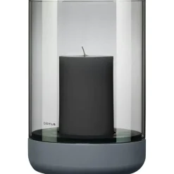 Calma Candle Holder Steel Grey/Smoke 22.5 cm