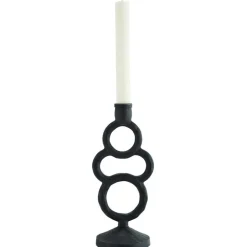 Candle Holder Aluminium Black, 26 cm