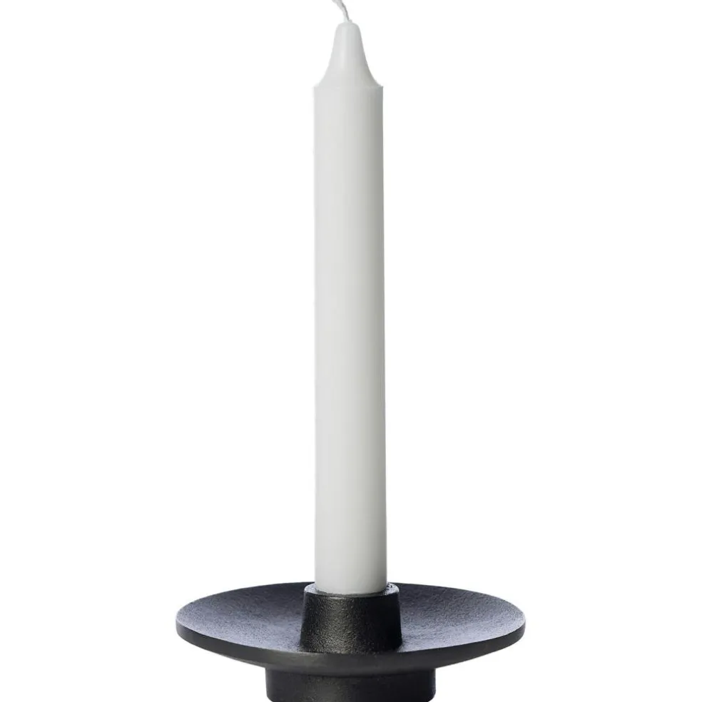 Candle Holder Blackened Aluminium, Ø12 cm