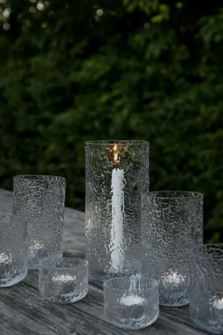 Candle Holder With Patterned Glass 6 cm