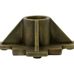Castle Candle Stand Antique Brass, 9x9 cm