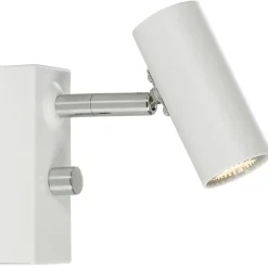 Cato Wall Lamp, Matte White / Brass