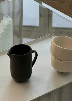Ceramic Pisu Pitcher 25 cl, Vanilla White