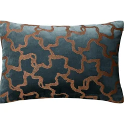 Chand Cushion Cover 40x60 cm, Cognac / Sea Blue