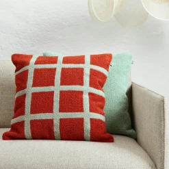 Check Cushion Cover 50x50 cm, Cactus Green / Aqua