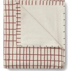 Checks Rust Bathroom Towel, 100x150 cm