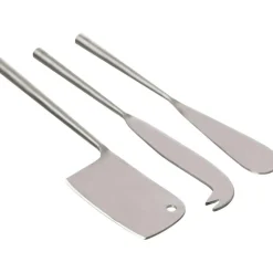 Cheese Knife Set Brushed Steel, 3-pack
