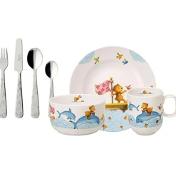 Children'S Dinnerware 7 Pieces, Hungry Bear