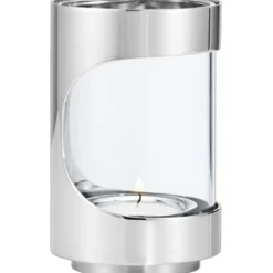 Chrome Contours Tea Light Holder Stainless Steel, 28 cm