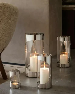 Chrome Contours Tea Light Holder Stainless Steel, 28 cm