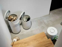 Circular Paper Bin 22+12 L, Warm Grey