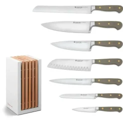 Classic Colour Knife Set With Knife Block 8 Pieces, Wild Blueberry