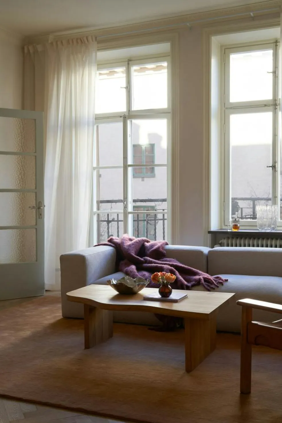 Classic Solid Rug 180X270 cm, Bone White