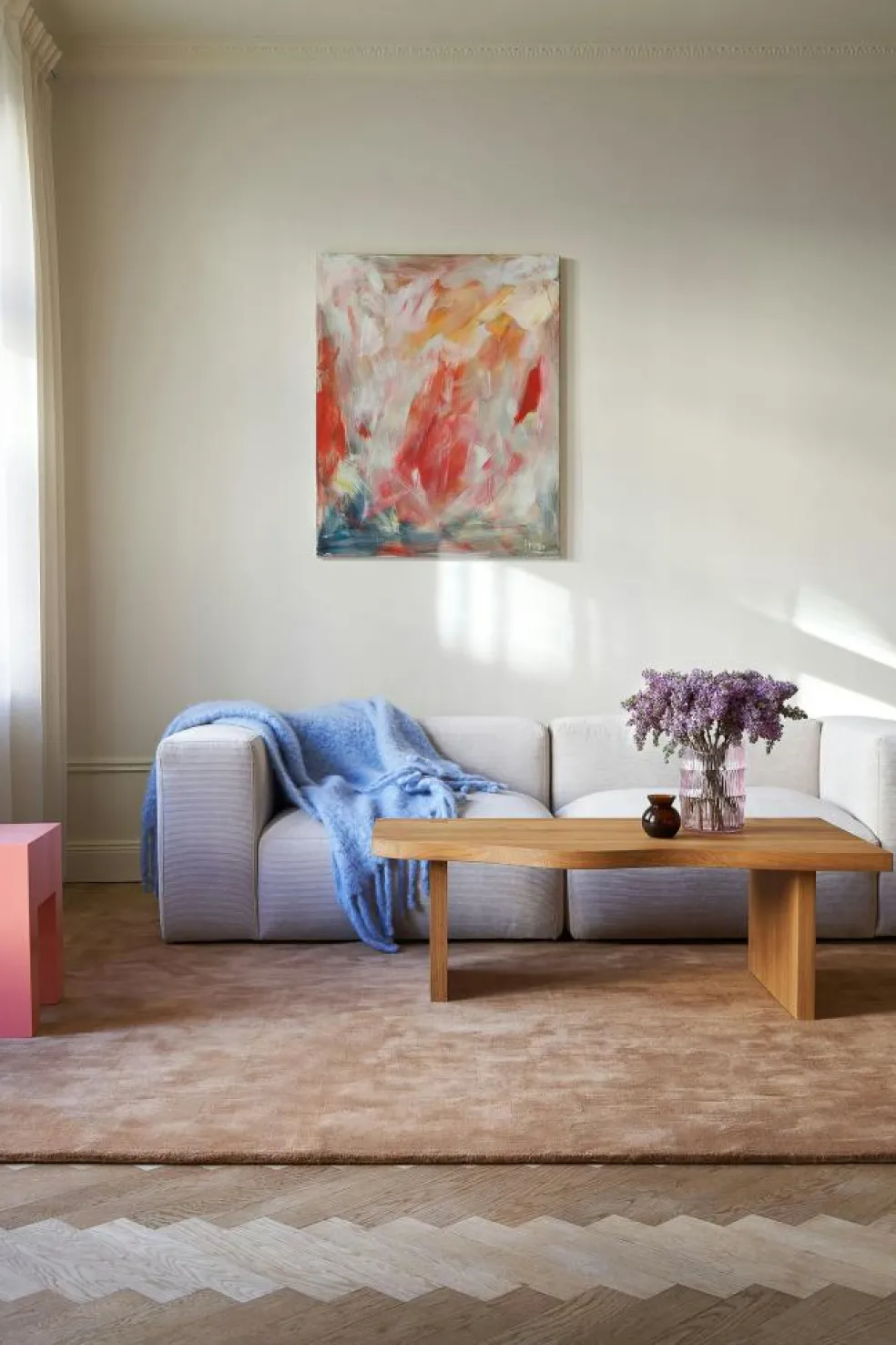 Classic Solid Rug 180X270 cm, Bone White