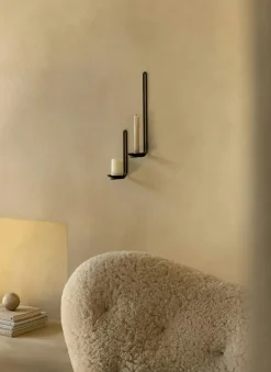 Clip Wall Candleholder 34 cm, Black