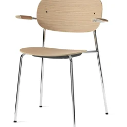 Co Chair Chromed Legs, Seat+ Back+ Arm Natural Oak