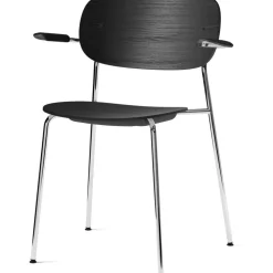 Co Chair Chromed Legs, Seat+ Back+ Arm Black Oak