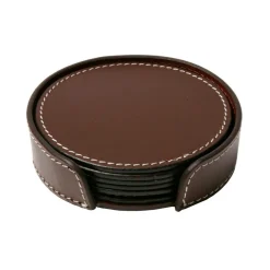 Coasters Round 6 Pcs, Black