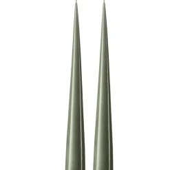 Cone Candles Lacquered 37 cm 2-pack, Eucalytus