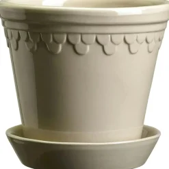Copenhagen Pot With Saucer Sand Stone, Ø25 cm
