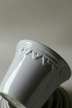 Copenhagen Pot With Saucer 16 cm, Amber Yellow