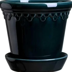 Copenhagen Pot With Saucer 16 cm, Amber Yellow