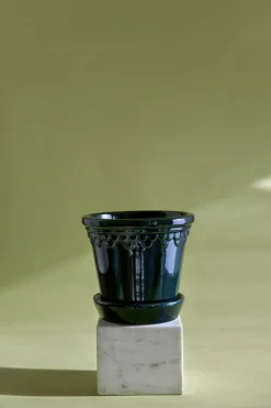 Copenhagen Pot With Saucer 16 cm, Amber Yellow