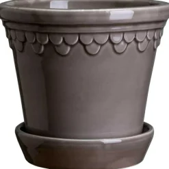 Copenhagen Pot With Saucer 16 cm, Amber Yellow