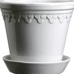 Copenhagen Pot With Saucer Mineral White, Ø25 cm