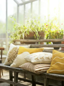 Coral Cushion Cover 50x50 cm, Off-white/Cactus Green