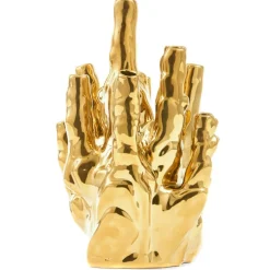 Coral Vase Gold, 10 Tulips