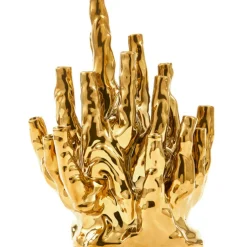 Coral Vase Gold, 10 Tulips