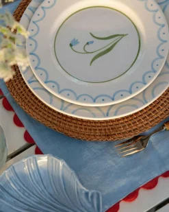 Cottage Flower Side Plate 22 cm, Blue