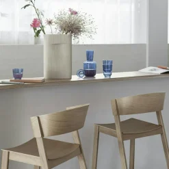 Cover Bar Chair With Backrest 75 cm, Oak / Cognac Leather