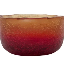 Crackle Tealight Holder, Red