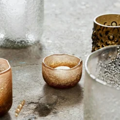 Crackle Tealight Holder, Red