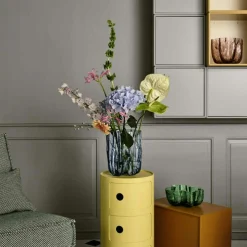 Crackle Vase Circular Glass, 27 cm