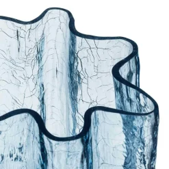 Crackle Vase Circular Glass, 27 cm