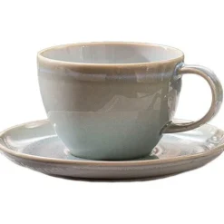 Crafted Blueberry Coffee Cup With Saucer