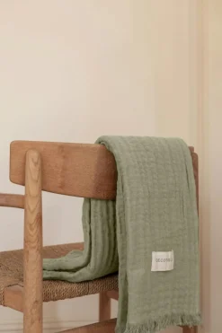 Crinkle Blanket 130x170 cm, Light Brown