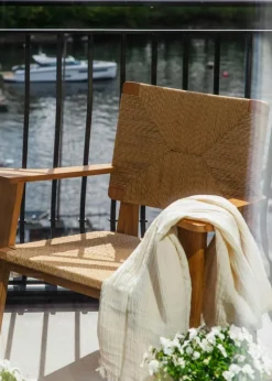 Crinkle Blanket 130x170 cm, Light Brown