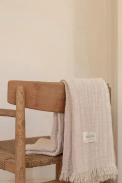 Crinkle Blanket 130x170 cm, Light Brown