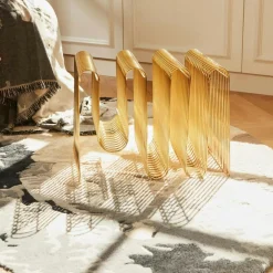 Curva Magazine Rack, Silver