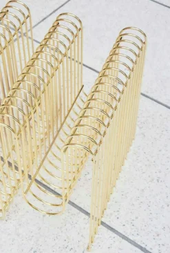 Curva Magazine Rack, Silver