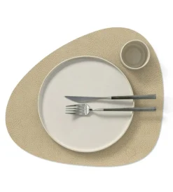 Curve L Placemat Table Mat, 37x44 cm, White/Gray