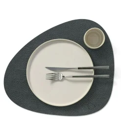 Curve L Placemat Table Mat, 37x44 cm, White/Gray
