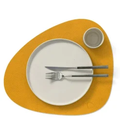 Curve L Placemat Table Mat, 37x44 cm, White/Gray