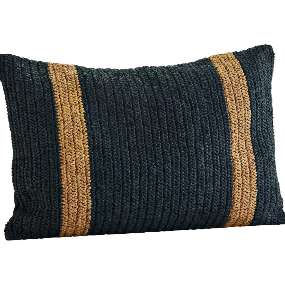 Cushion Cover Raphia 40x60 cm, Black/Natural