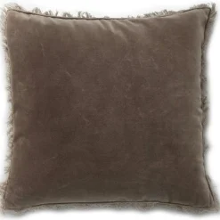 Cushion Cover Velvet / Linen 50x50 cm, Stone Greige