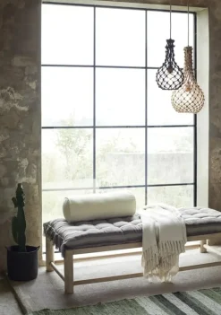 Cushion Velvet Bolster, Ecru